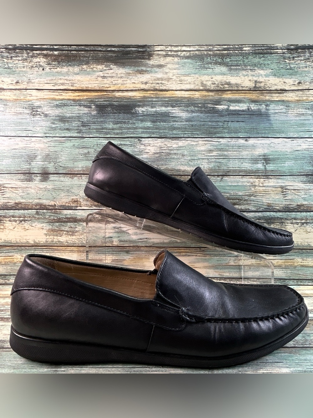 Ecco Loafers Mens Size 11-11.5/45 Black Leather Slip On